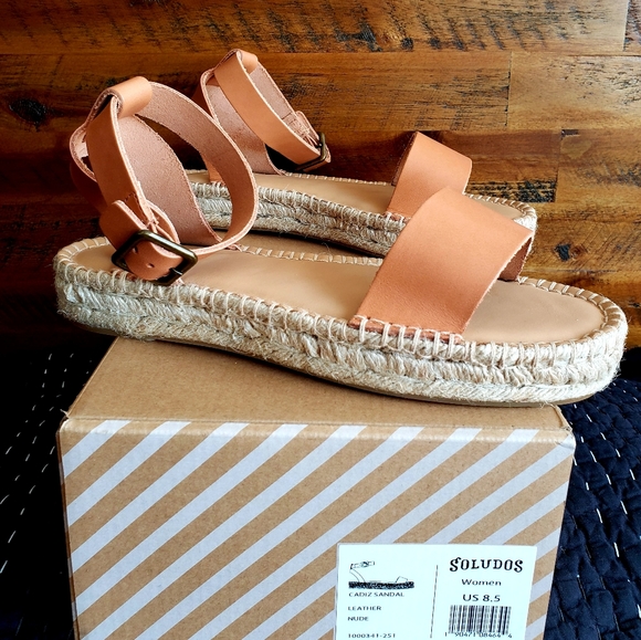 Soludos Shoes - Soludos Leather Crete Sandal in Nude NWT Size 8.5